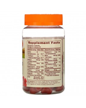 Sundown Naturals, мультивитамины с биотином для женщин, вкус малины, 60 жевательных таблеток